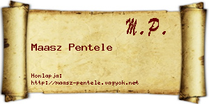 Maasz Pentele névjegykártya